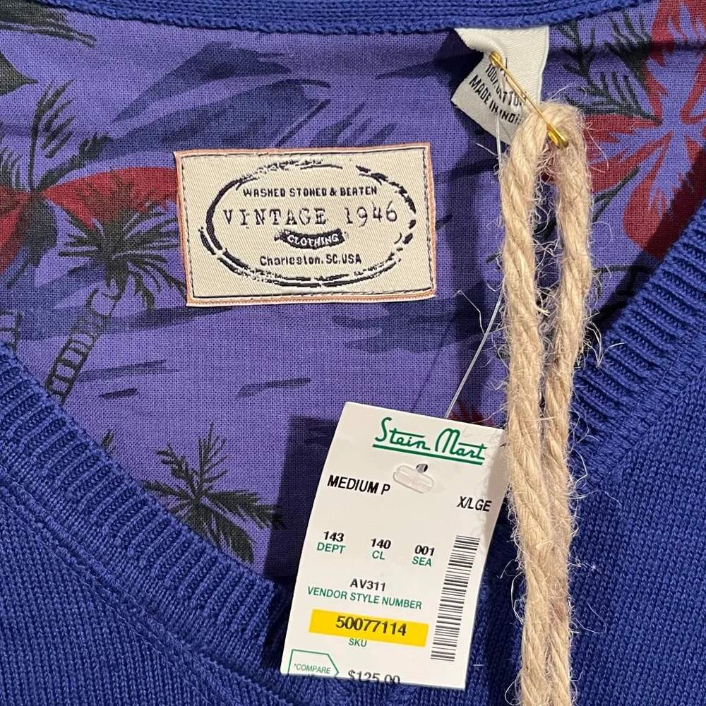 NEW 100% Cotton Blue Crew Neck